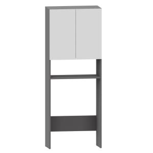 Meuble de salle de bain avec 2 portes anthracite et blanc