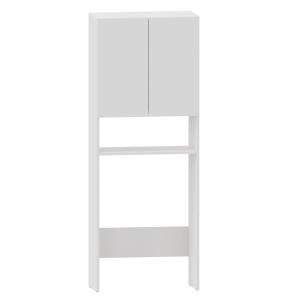 Meuble de salle de bain avec 2 portes effet bois blanc