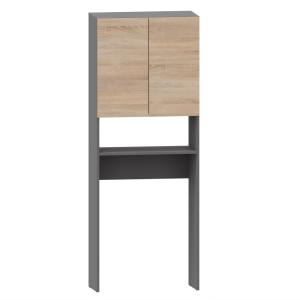 Meuble de salle de bain avec 2 portes effet chêne et anthra…