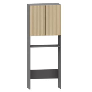 Meuble de salle de bain avec 2 portes et 1 étagère effet bo…