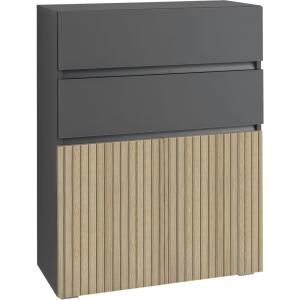 Meuble de salle de bain avec 2 portes et 2 tiroirs effet bo…