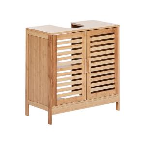 Meuble de salle de bain bambou 60 cm marron clair