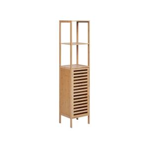 Meuble de salle de bain en bois de bambou clair