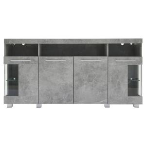 Meuble de salle de bain moderne effet béton gris avec 4 por…