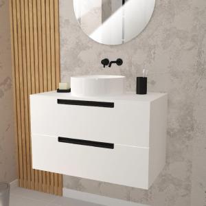 Meuble de salle de bains avec 2 tiroirs et 1 vasque ronde b…