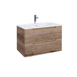 Meuble de salle de bains effet bois - 80 cm