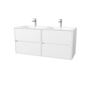 Meuble de salle de bains effet bois blanc 46x120x56cm