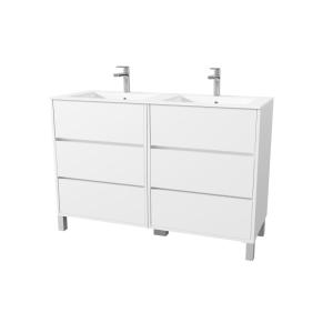 Meuble de salle de bains effet bois blanc 46x120x83cm