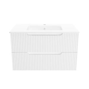 Meuble de salle de bains effet bois blanc 46x80x48cm