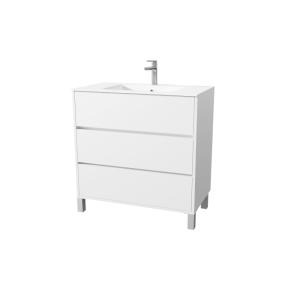 Meuble de salle de bains effet bois blanc 46x80x83cm