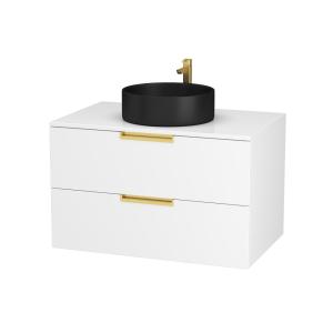 Meuble de salle de bains effet bois blanc 50x80x57cm