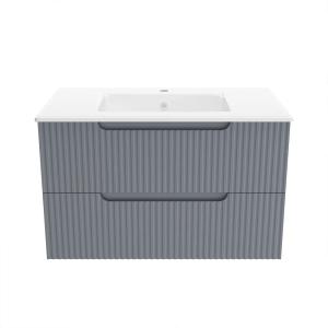 Meuble de salle de bains effet bois gris - 80 cm