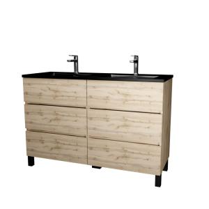 Meuble de salle de bains effet bois marron 46x120x83cm