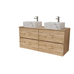 Meuble de salle de bains effet bois marron 46x121x69cm