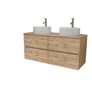 Meuble de salle de bains effet bois marron 46x121x70cm