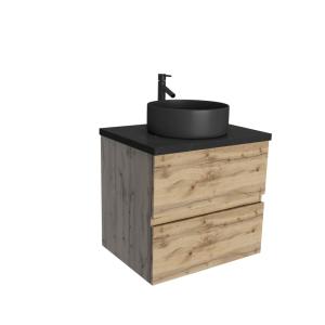 Meuble de salle de bains effet bois marron 46x61x66cm