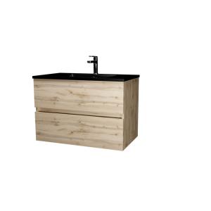 Meuble de salle de bains effet bois marron 46x80x56cm