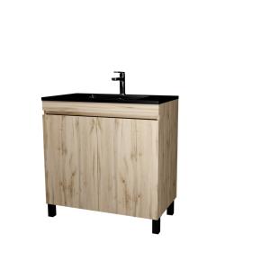Meuble de salle de bains effet bois marron 46x80x83cm