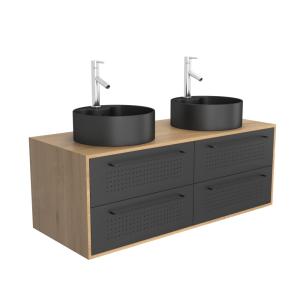 Meuble de salle de bains effet bois marron 50x120x45cm