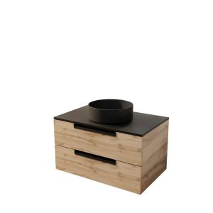 Meuble de salle de bains effet bois marron 50x80x45cm