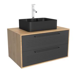Meuble de salle de bains effet bois marron 53x80x60cm