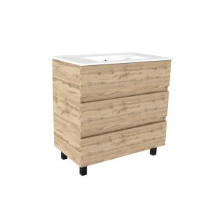 Meuble de salle de bains effet bois marron - 80 cm