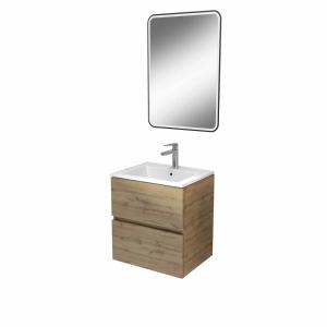 Meuble de salle de bains effet bois marron avec miroir 41x5…