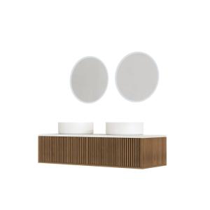 Meuble de salle de bains effet bois marron avec miroir 45x1…