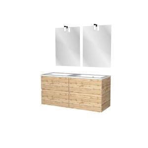 Meuble de salle de bains effet bois marron avec miroir 45x1…