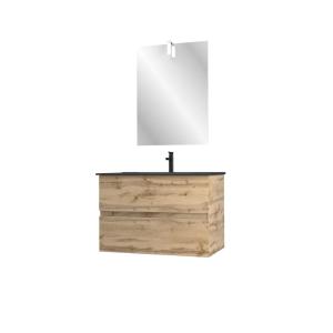 Meuble de salle de bains effet bois marron avec miroir 45x8…