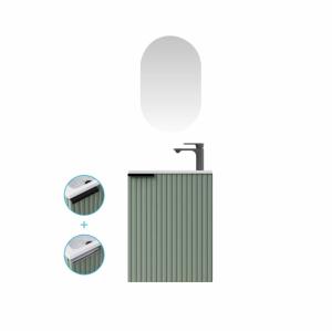 Meuble de salle de bains effet bois vert 22x40x50cm