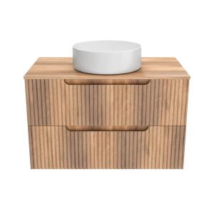 Meuble de salle de bains en bois marron