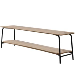 Meuble de télévision 2 niveaux bois et métal noir 150x40x43…