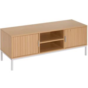 Meuble de télévision bois et métal blanc 2 portes 120x40x45…