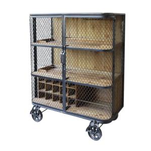 Meuble desserte roulettes chariot cuisine bois marron fer n…