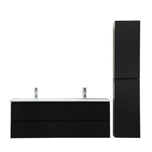 Meuble double vasque 120cm avec plan céramique  Noir   colo…