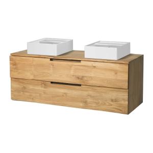 Meuble double vasque bois clair