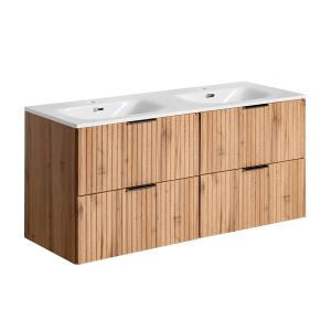 Meuble double vasque encastrée stratifiés beige