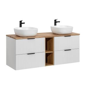 Meuble double vasque stratifiés blanc