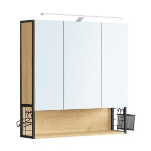 Meuble haut de salle de bain 3 portes étagère réglable chên…