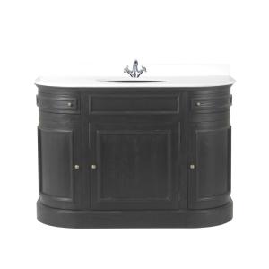 Meuble lavabo simple en bois massif noir L130 cm