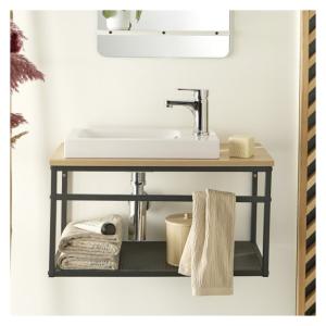 Meuble lave-mains  grande largeur avec vasque résine 60cm