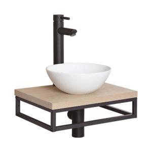 Meuble lave-mains  plan fin et porte serviette dessous vasq…