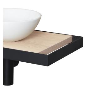 Meuble lave-mains  plan fin p-serviette côté vasque blanche…