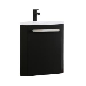 Meuble lave-mains SKINO noir   robinet noir