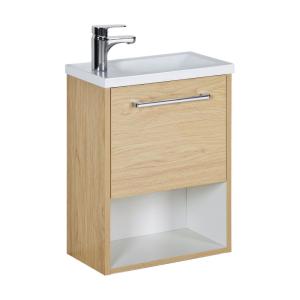 Meuble lave-mains suspendu avec niche et vasque résine 53x4…