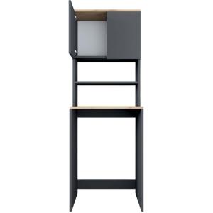 Meuble machine à laver en aggloméré walnut anthracite