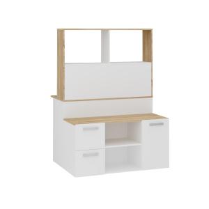 Meuble multifonctions TV et bureau - L110,5 cm - Blanc