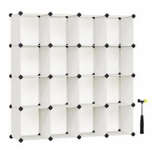 Meuble rangement 16 cubes 31 x 153 x 153 cm blanc