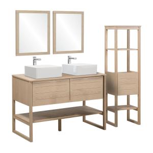 Meuble salle de bain avec Colonne, Vasques, Miroirs effet b…
